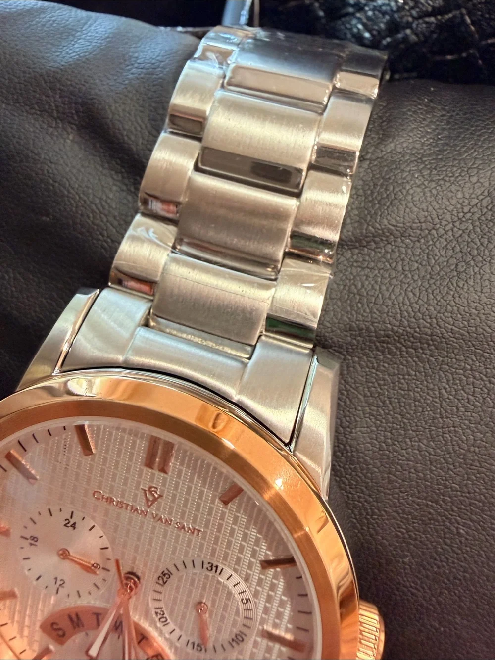 NEW Christian Van Sant Alden CV0322 Two-Tone Silver and Gold Men’s Dress Watch